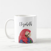 Tropischer Papageienbäumchen Zeichnend Kaffeetasse (Links)