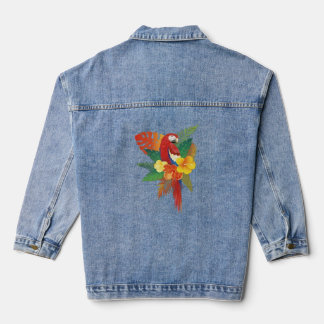 Tropischer Papageienblüten Jeansjacke