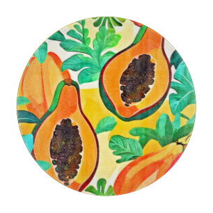 Tropischer Papaya Pop-Art Schneidebrett
