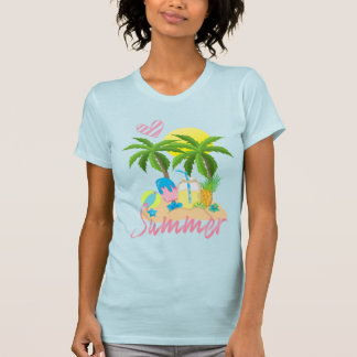 Tropischer Paradies-Sommer-Liebe-Strand-Frauen T-Shirt