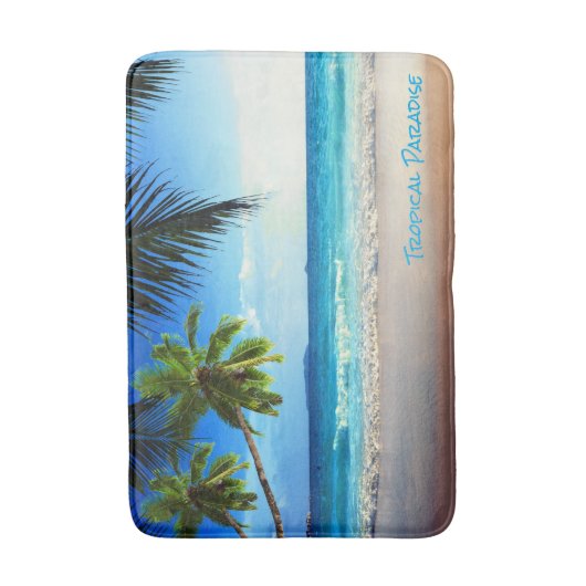 Tropischer Paradies-Strand Badematte (Vorderseite Vertikal)