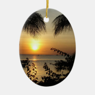 Tropischer Paradies-Strand Keramikornament