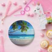 Tropischer Paradies-Strand Pappteller (Party)