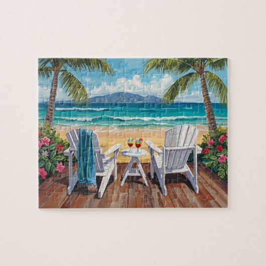 Tropischer Paradiesblick Puzzle (Horizontal)