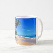 Tropischer Paradiesstrand und palmtrees Tasse (VorderseiteRechts)