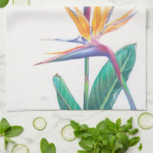 Tropischer Paradiesvogel Blumen-Tee-Tuch Geschirrtuch (Gefaltet)