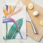 Tropischer Paradiesvogel Blumen-Tee-Tuch Geschirrtuch (Viertel Falte)