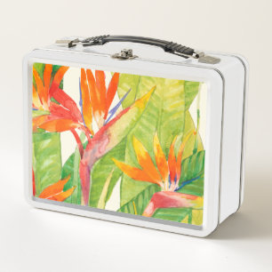 Tropischer Paradiesvogel der Blumen-  Metall Lunch Box