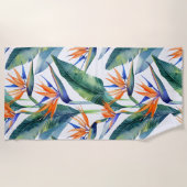 Tropischer Paradiesvogel Strandtuch (Vorderseite)