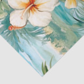 Tropischer Pastell-Hibiskus Decoupage Seidenpapier (Detail)