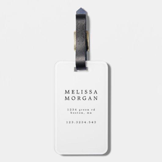 Tropischer Pastell ⎢ Monogramm-Gepäckanhänger Gepäckanhänger (Rückseite vertikal)