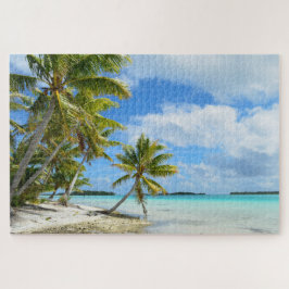 Tropischer pazifischer Strand mit Palmen Puzzle