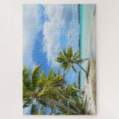 Tropischer pazifischer Strand mit Palmen Puzzle (Vertikal)