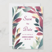 Tropischer Pfefferminz, Bortenburgund Save the Dat Einladung (Vorderseite)