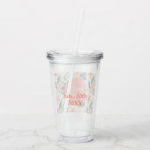 Tropischer Pfirsich und grüne Bridesmaid Acryltrinkbecher (Rückseite)