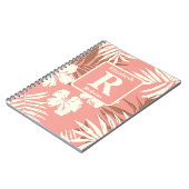 Tropischer pfirsichfarbener Hibiskus personalisier Notizblock (Linke Seite)