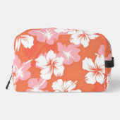 Tropischer PfirsichHibiskus personalisiert Monogra Waschbeutel (Rückseite)