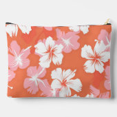 Tropischer PfirsichHibiskus personalisiert Monogra Zubehörtasche (Rückseite)
