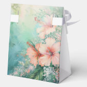 Tropischer Pfirsichweiße Hibiskus Liebe Geschenkschachtel (Rückseite)