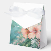 Tropischer Pfirsichweiße Hibiskus Liebe Geschenkschachtel (Vorderseite)