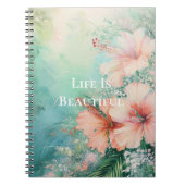 Tropischer Pfirsichweißer Hibiskus Notizblock (Vorderseite)