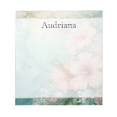 Tropischer Pfirsichweißer Hibiskus Notizblock (Vorderseite)