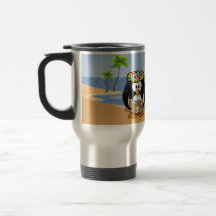 Tropischer Pinguin-Paare Hula Piraten-Insel-Strand