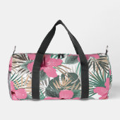 Tropischer Pink-Hibiskus Duffle Bag (Rückseite)
