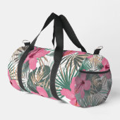 Tropischer Pink-Hibiskus Duffle Bag (Rechte Ecke)