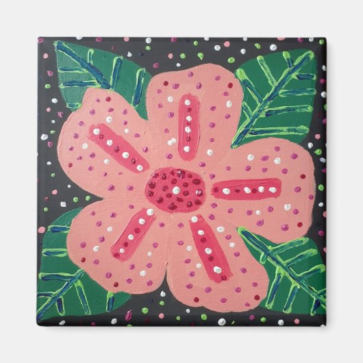 Tropischer Pink-Hibiskus Magnet (Vorne)