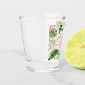 Tropischer Pink-Junggeselinnen-Abschied Schnapsglas (Links)