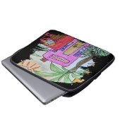 Tropischer Pinselstrich Laptopschutzhülle (Vorne Knopf)