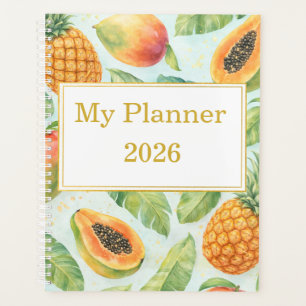 Tropischer Planer – Ananas, Mango & Papaya