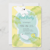 Tropischer Polar Bären Pool Party Geburtstag Einla Einladung (Vorderseite)