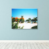 Tropischer Pool Canvas Print Leinwanddruck (Insitu (Holzboden))