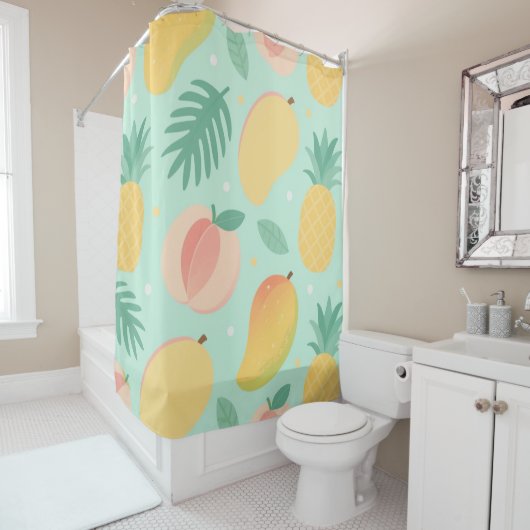 Tropischer Pop, Ananas und Mango Duvet Duschvorhang (Beispiel)