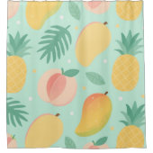 Tropischer Pop, Ananas und Mango Duvet Duschvorhang (Vorderseite)