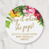 Tropischer Pop mit Blumen und Gold, wenn sie Pop Geschenkanhänger (Vorderseite)