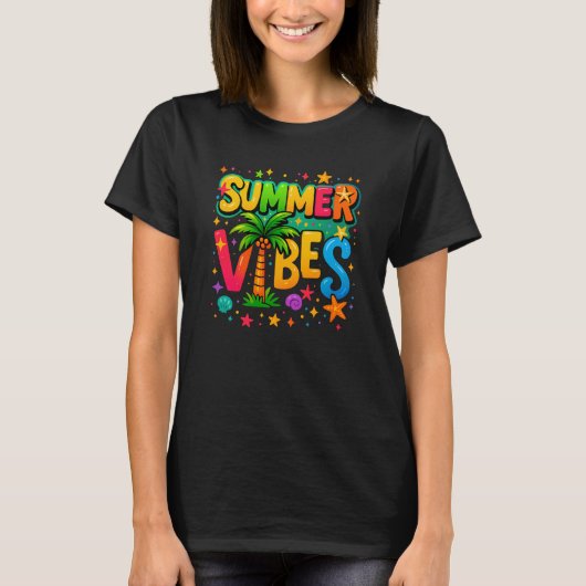 Tropischer Pop - Vibranntes Summer Vibes T-Shirt (Vorderseite)
