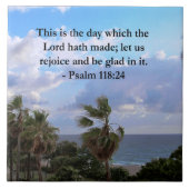 TROPISCHER PSALM 118:24 OZEAN- UND PALMBÄUME FLIESE (Vorderseite)