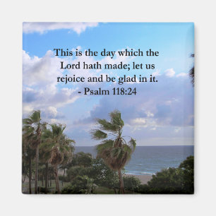 TROPISCHER PSALM 118:24 OZEAN- UND PALMBÄUME MAGNET
