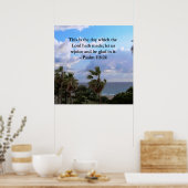 TROPISCHER PSALM 118:24 OZEAN- UND PALMBÄUME POSTER (Küche)