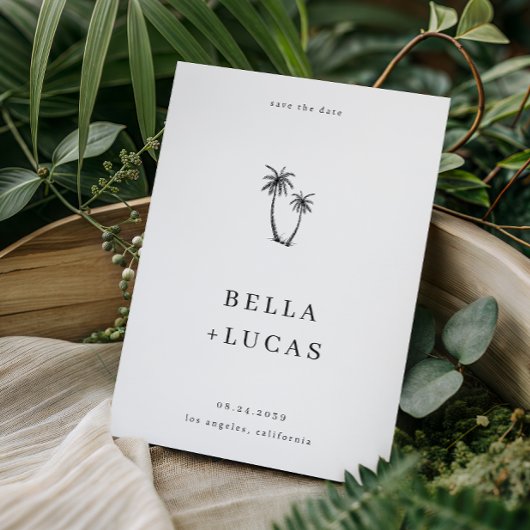 Tropischer QR Code Hochzeit von handgezogenen Palm Save The Date