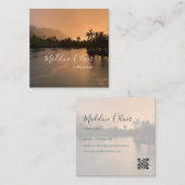 Tropischer QR-Code Moderner Beruflicher Quadratische Visitenkarte (Vorne/Hinten)