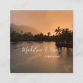 Tropischer QR-Code Moderner Beruflicher Quadratische Visitenkarte (Vorderseite)