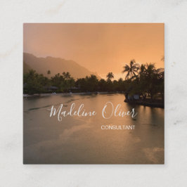 Tropischer QR-Code Moderner Beruflicher Quadratische Visitenkarte