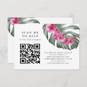 Tropischer QR-Code-UAWG für Orchideen in Pink Begleitkarte (Vorne/Hinten)