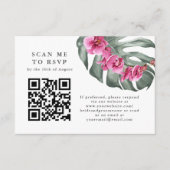 Tropischer QR-Code-UAWG für Orchideen in Pink Begleitkarte (Vorderseite)