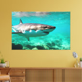 Tropischer Raubtier: Weißer Hai Leinwanddruck (Insitu (Wohnzimmer))