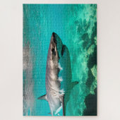 Tropischer Raubtier: Weißer Hai Puzzle (Vertikal)